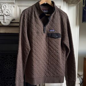 Patagonia Men's Brown Quilted Snap-Up Sweater